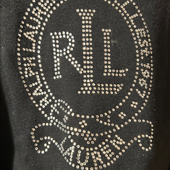 Lauren Ralph Lauren Black Tee‎ with Silver Embellishments - Picture 3 of 5